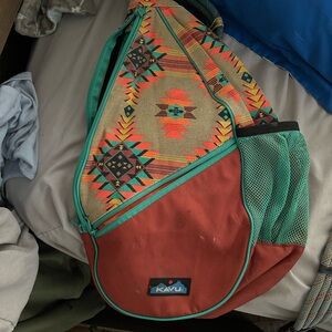 Kavu Multicolor Sling Bag with Geometric Design